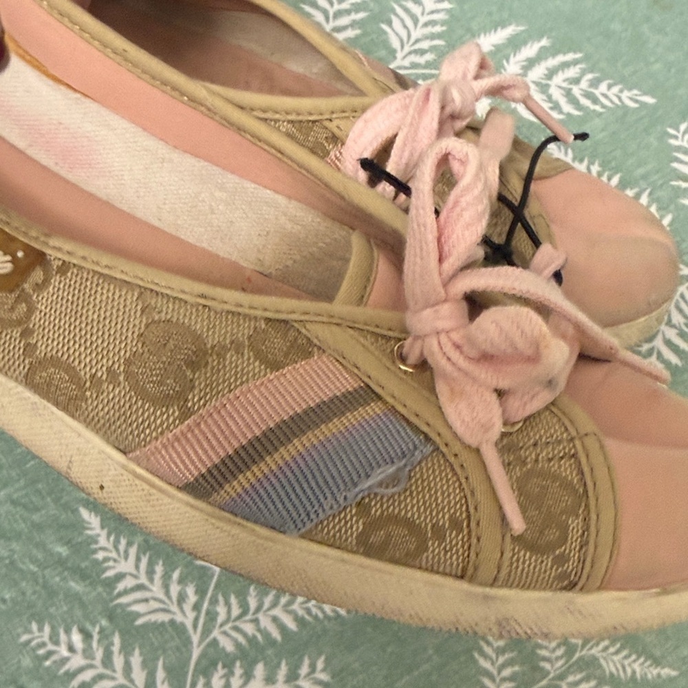 Gucci GG Monogram Canvas Ballet Flats - Pink/Tan - size 39 8-9 - Picture 15 of 15